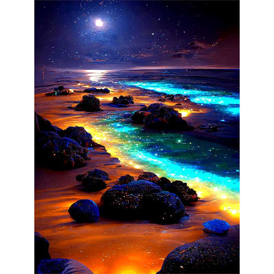 Diamond Painting-Magisches Leuchten am Meeresstrand