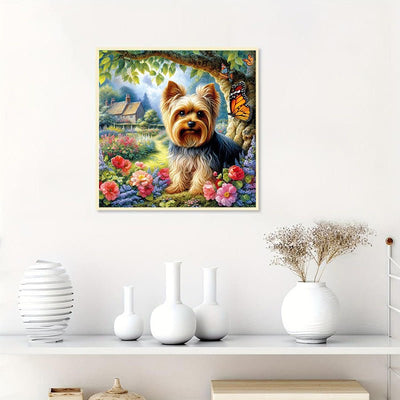 AB Diamond Painting-Welpe unter Baum