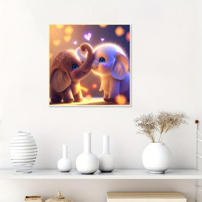 AB Diamond Painting-Zwei Elefantenbabys