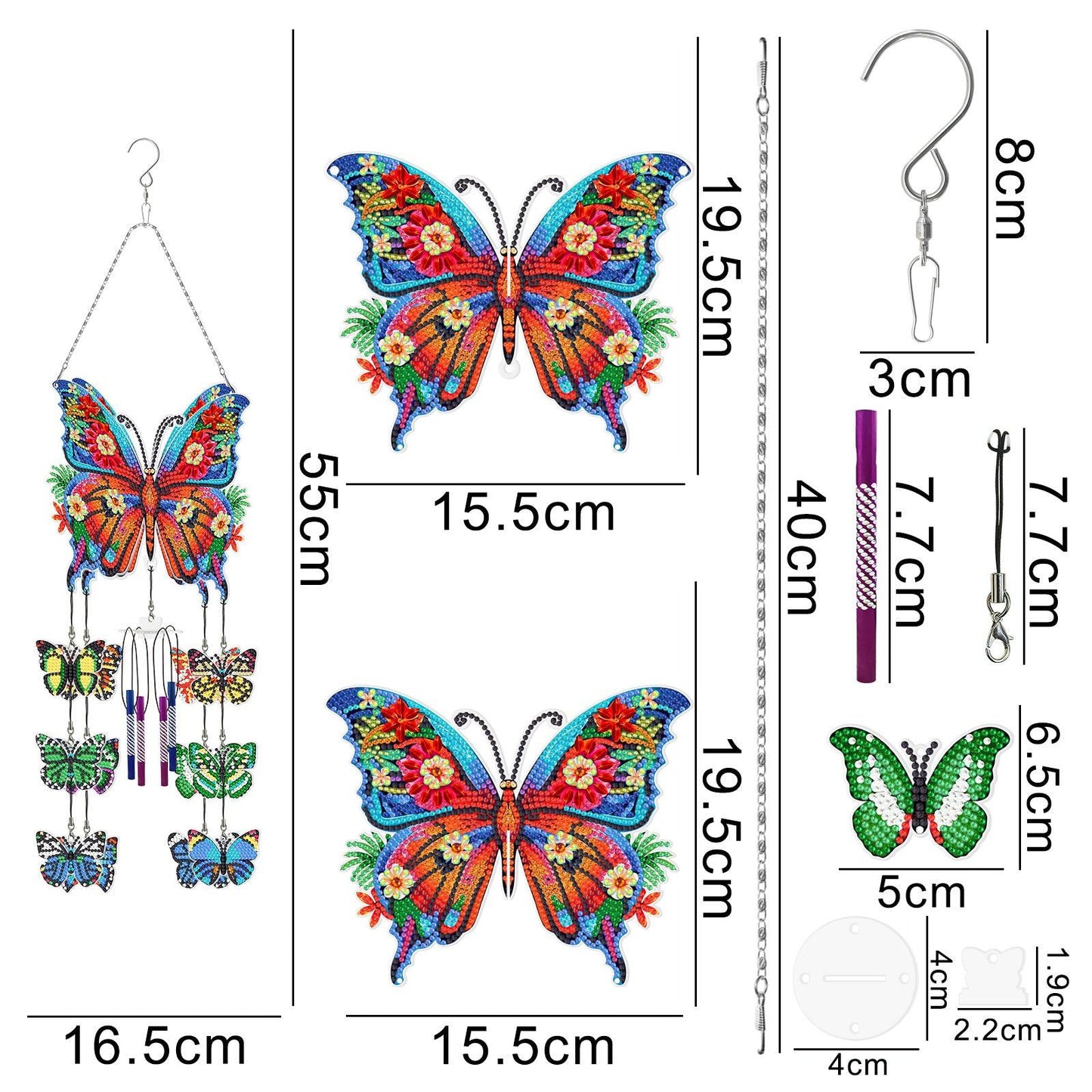Accessoires-Hängende Windspiele (Schmetterling) - Jetzt bei diamondspainting kaufen