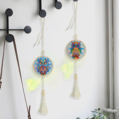 Accessoires- Wanddekoration, zweiteiliges Set（Eule） - Jetzt bei diamondspainting kaufen