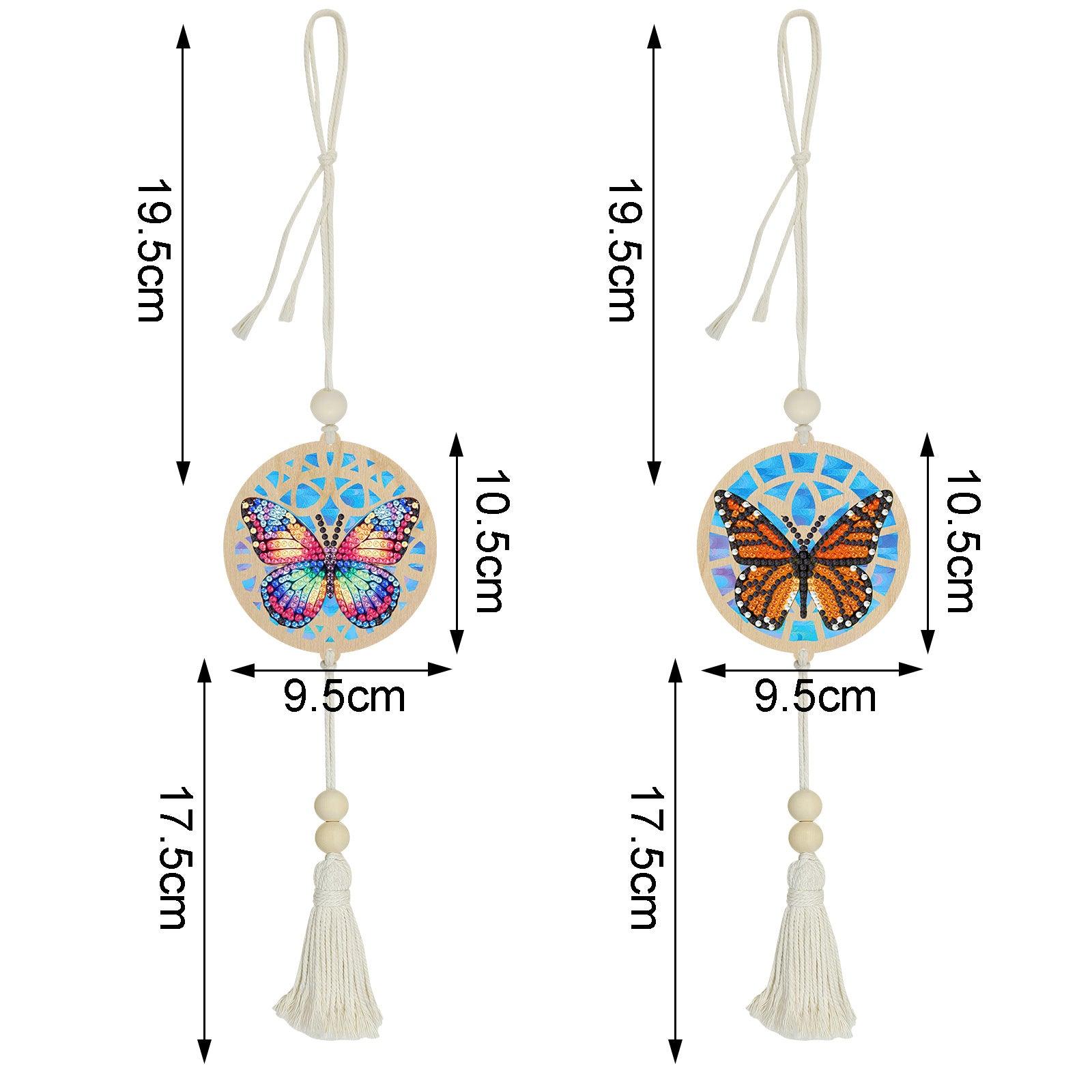 Accessoires- Wanddekoration, zweiteiliges Set（Rosa orangefarbener Schmetterling） - Jetzt bei diamondspainting kaufen