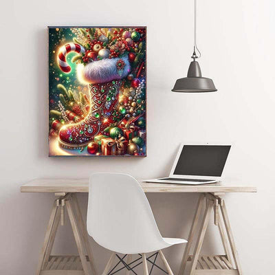 Diamond Painting-Weihnachtsstiefel voller Glanz