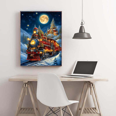 Diamond Painting-Magischer Weihnachtszug