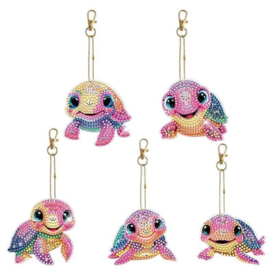 Diamond Painting-5X Bunte Schildkröten Schlüsselanhänger - Jetzt bei diamondspainting kaufen