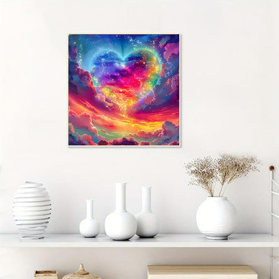 Diamond Painting-Abendrot und Herz