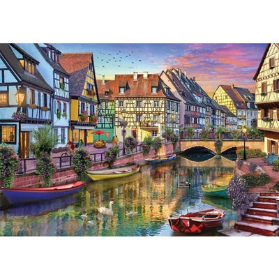 Diamond Painting-Abendstimmung im Märchendorf