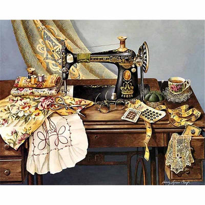 Diamond Painting-Alte Schneiderwerkstat
