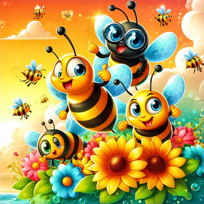 Diamond Painting-Bienen, die den Daumen hoch zeigen - Jetzt bei diamondspainting kaufen