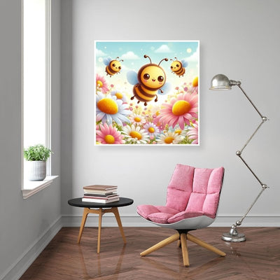 Diamond Painting-Bienen, die nach Nektar suchen