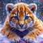 Diamond Painting-Blauäugiges Tigerbaby im Schnee