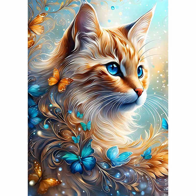 Diamond Painting-Blaue Augen, bunte Flügel