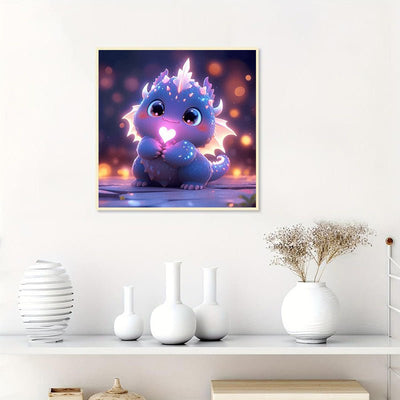 Diamond Painting-Blauer fetter Drache