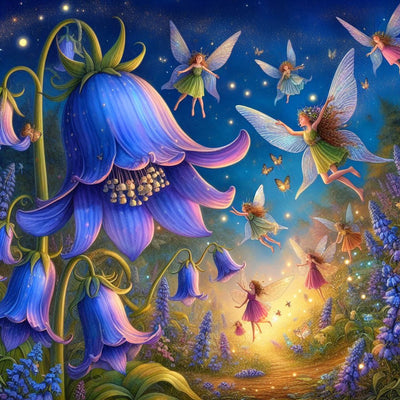 Diamond Painting-Blumenfee und violette Maiglöckchen - Jetzt bei diamondspainting kaufen