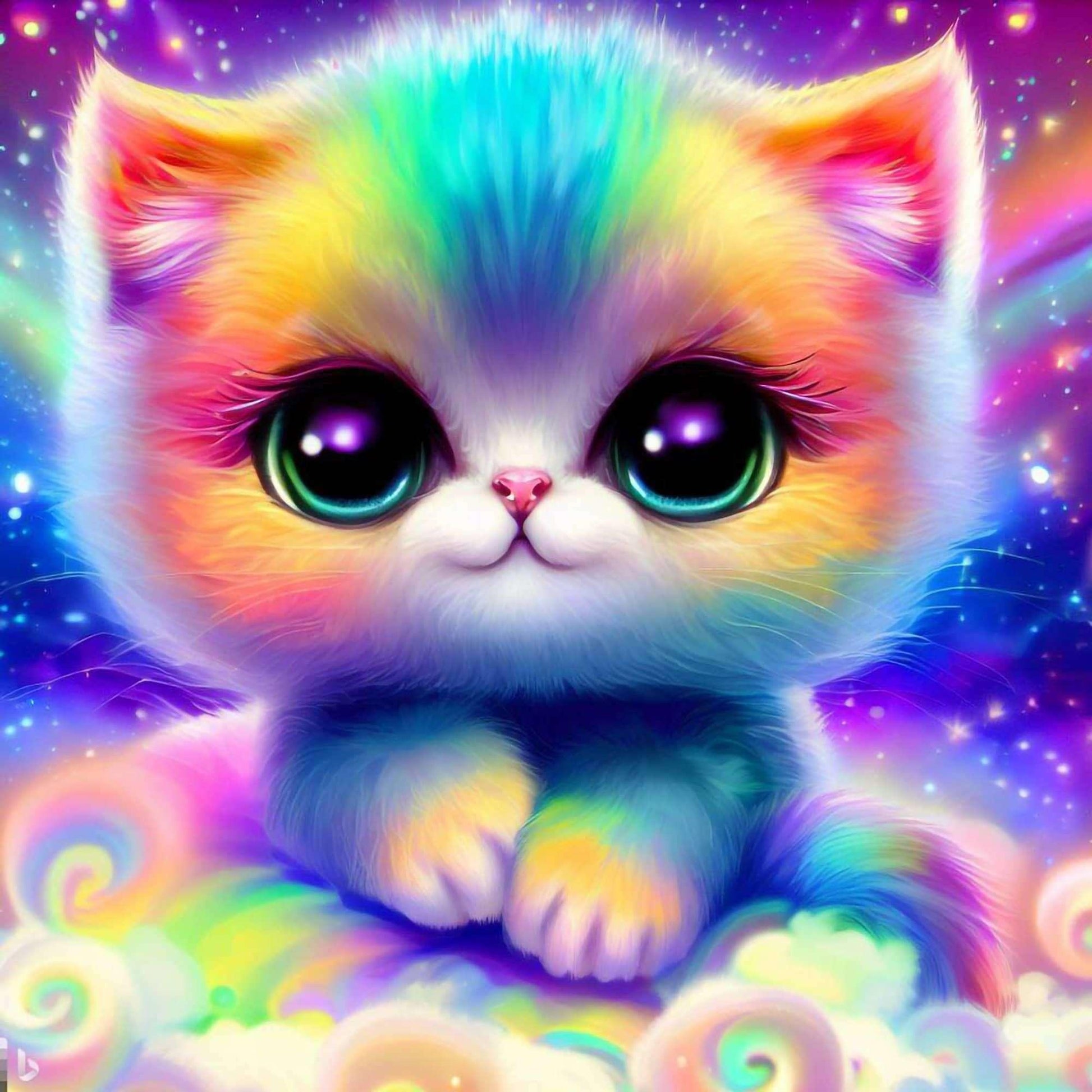 Diamond Painting-Bunte Katze - Jetzt bei diamondspainting kaufen