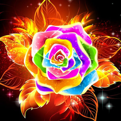 Diamond Painting-Bunte Rose - Jetzt bei diamondspainting kaufen