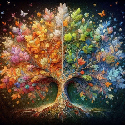 Diamond Painting-Bunter Baum - Jetzt bei diamondspainting kaufen