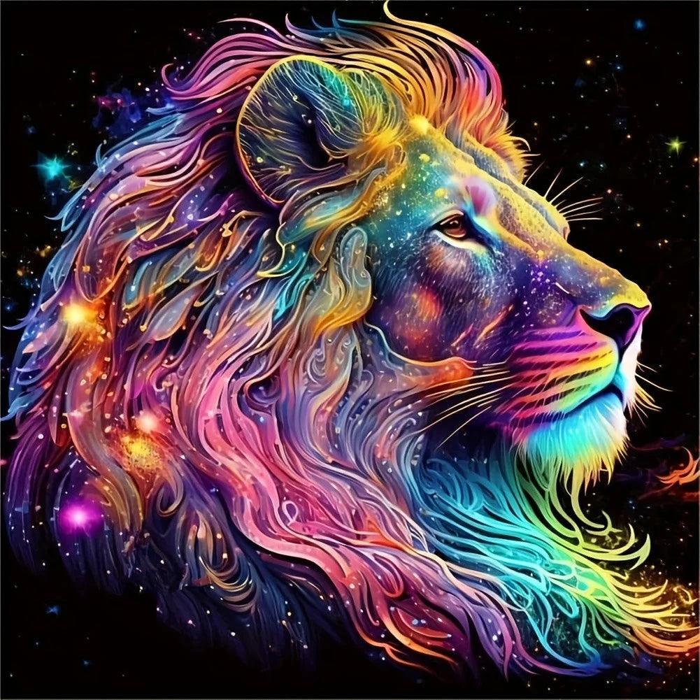Diamond Painting-Bunter Löwe - Jetzt bei diamondspainting kaufen