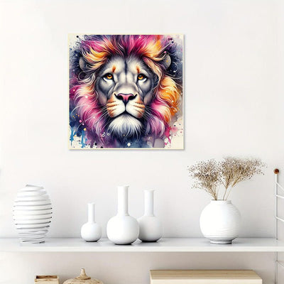 Diamond Painting-Bunter Löwenkönig