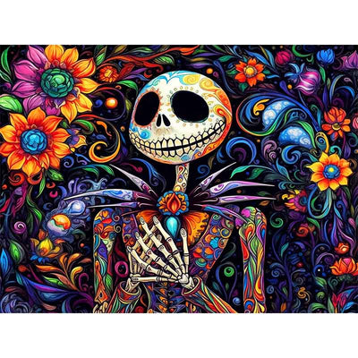 Diamond Painting-Buntes Totenkopf-Motiv