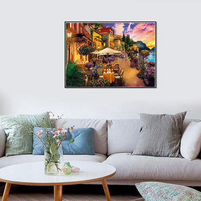 Diamond Painting-Café am Wasser