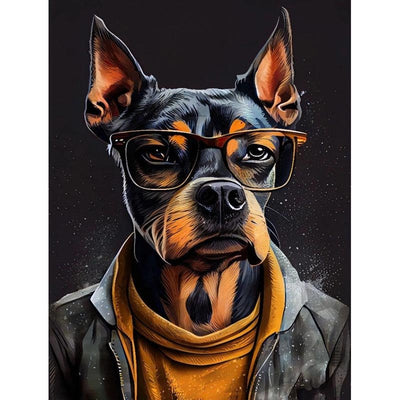 Diamond Painting-Cooler Hund mit Brille