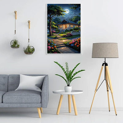 Diamond Painting-Das Haus im Mondlicht