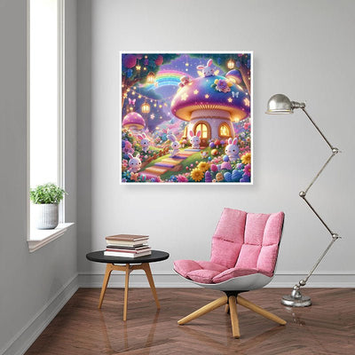 Diamond Painting-Das Pilzhaus des Hasen