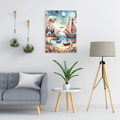 Diamond Painting-Das Schiff am Strand