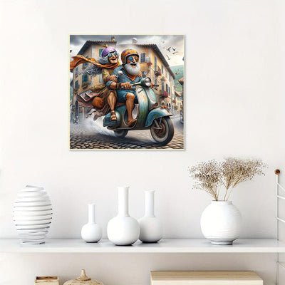 Diamond Painting-Der alte Mann auf dem Motorrad