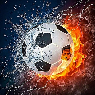 Diamond Painting-Der brennende Ball
