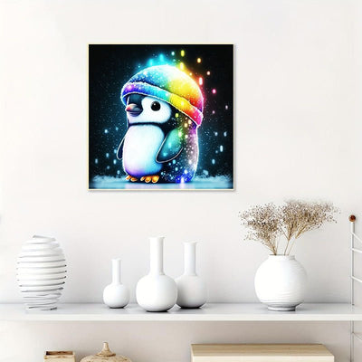 Diamond Painting-Der bunte Pinguin