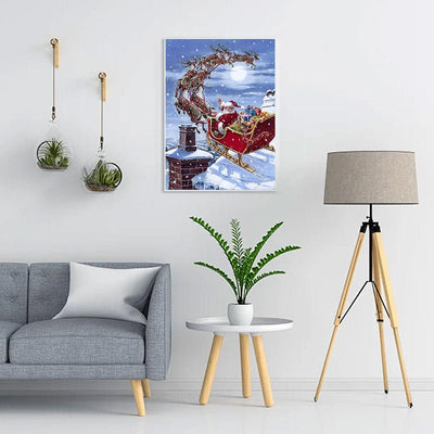 Diamond Painting-Der Weihnachtsmann gibt Geschenke