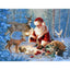 Diamond Painting-Der Weihnachtsmann und die Tiere