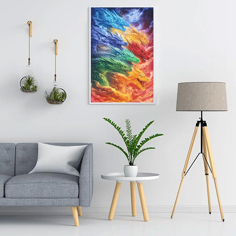 Diamond Painting-Die Sieben Elementdrachen