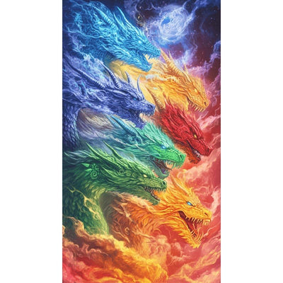 Diamond Painting-Die Sieben Elementdrachen