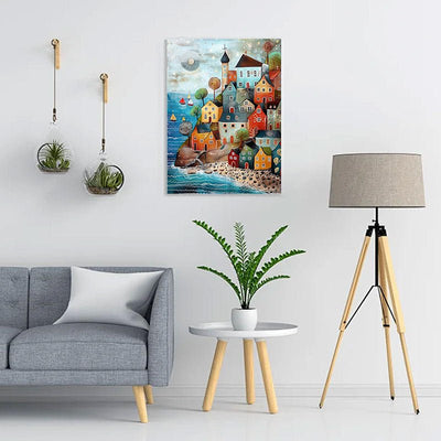 Diamond Painting-Die Stadt am Meer