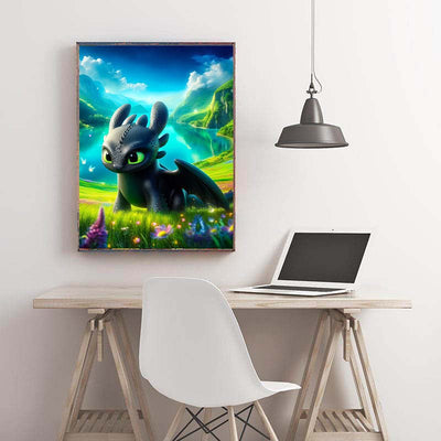 Diamond Painting-Drachenabenteuer in den Bergen