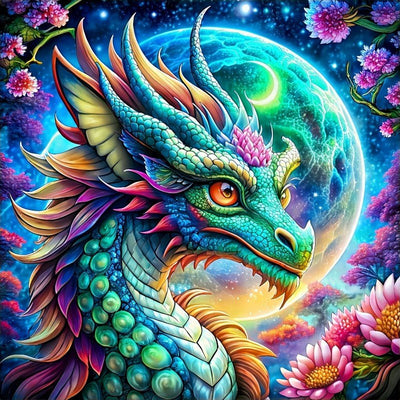 Diamond Painting-Drachenmond