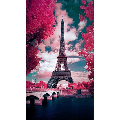 Diamond Painting-Eiffelturm am Fluss