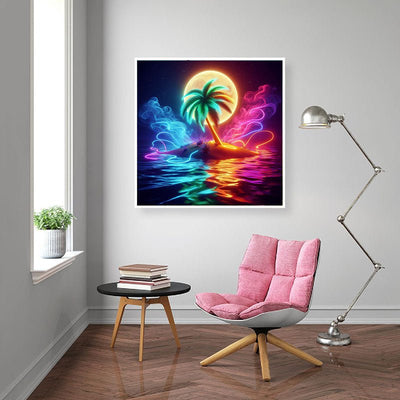 Diamond Painting-Einsame Insel mit Kokospalme