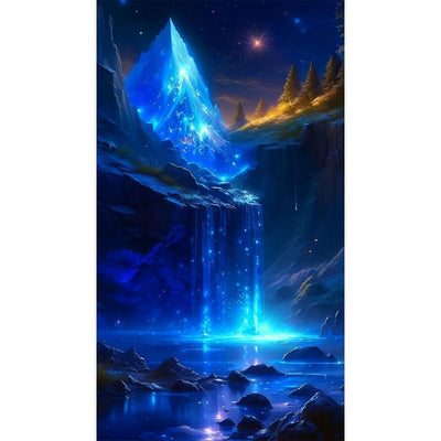 Diamond Painting-Eisberg-Wasserfall