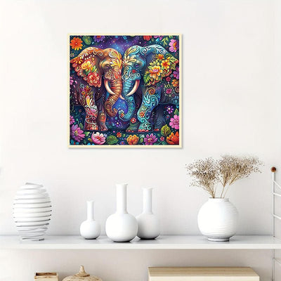 Diamond Painting-Elefantenbrüder