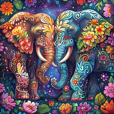 Diamond Painting-Elefantenbrüder - Jetzt bei diamondspainting kaufen