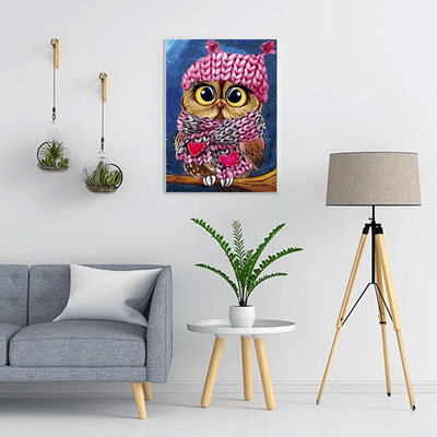 Diamond Painting-Eule auf dem Ast