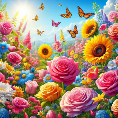 Diamond Painting-Farbenfrohe Blumenpracht - Jetzt bei diamondspainting kaufen