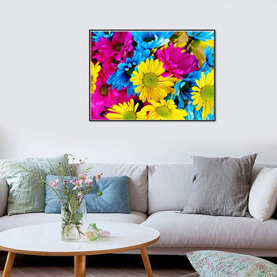 Diamond Painting-Farbenfrohe Margeritenpracht