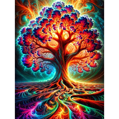 Diamond Painting-Farbenfroher Baum