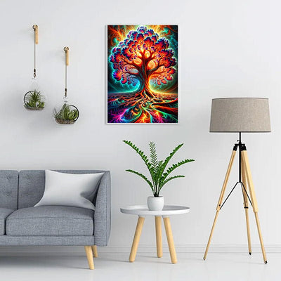 Diamond Painting-Farbenfroher Baum