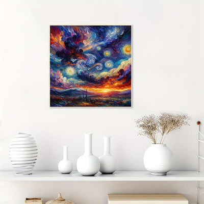 Diamond Painting-Felder und Himmel